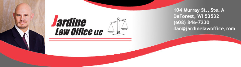 Jardine Law Office website header and link to website